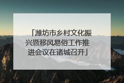 潍坊市乡村文化振兴暨移风易俗工作推进会议在诸城召开