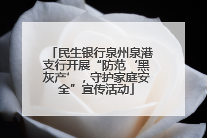 民生银行泉州泉港支行开展“防范‘黑灰产’，守护家庭安全”宣传活动