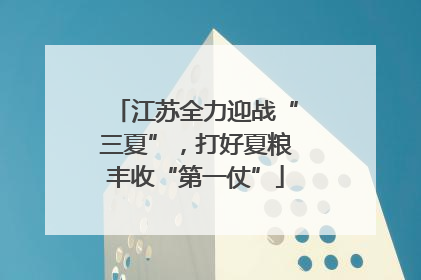 江苏全力迎战“三夏”，打好夏粮丰收“第一仗”
