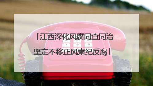 江西深化风腐同查同治 坚定不移正风肃纪反腐