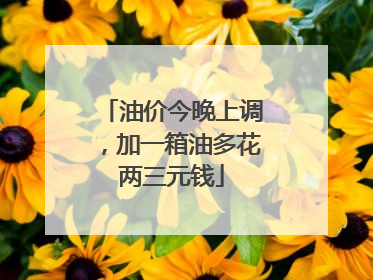 油价今晚上调，加一箱油多花两三元钱