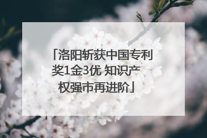 洛阳斩获中国专利奖1金3优 知识产权强市再进阶