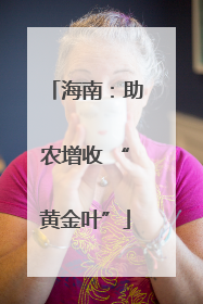 海南：助农增收 “黄金叶”