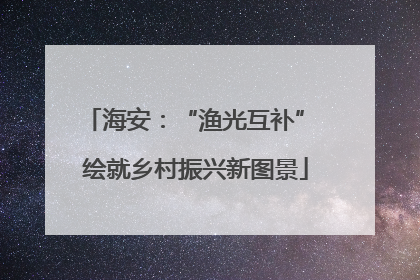 海安：“渔光互补” 绘就乡村振兴新图景