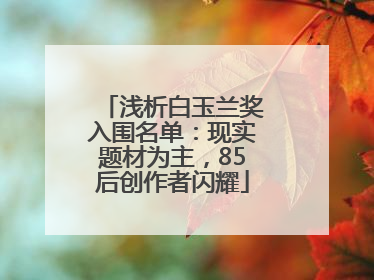浅析白玉兰奖入围名单：现实题材为主，85后创作者闪耀