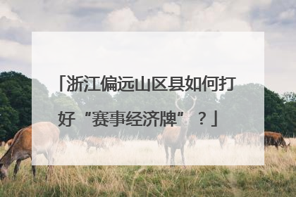 浙江偏远山区县如何打好“赛事经济牌”？
