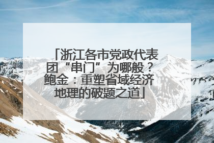 浙江各市党政代表团“串门”为哪般？鲍金：重塑省域经济地理的破题之道