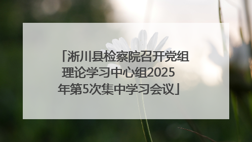 淅川县检察院召开党组理论学习中心组2025年第5次集中学习会议