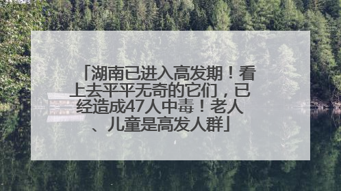 湖南已进入高发期！看上去平平无奇的它们，已经造成47人中毒！老人、儿童是高发人群