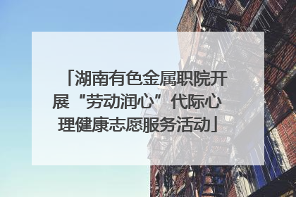 湖南有色金属职院开展“劳动润心”代际心理健康志愿服务活动