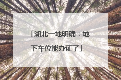 湖北一地明确：地下车位能办证了