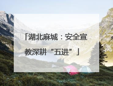 湖北麻城：安全宣教深耕“五进”