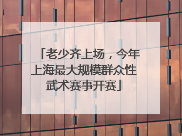 老少齐上场，今年上海最大规模群众性武术赛事开赛