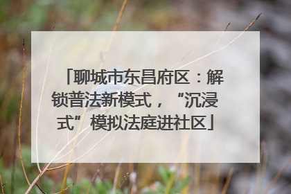 聊城市东昌府区：解锁普法新模式，“沉浸式”模拟法庭进社区