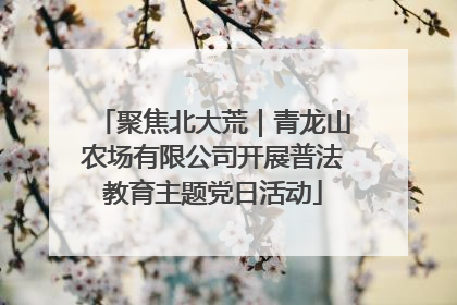 聚焦北大荒｜青龙山农场有限公司开展普法教育主题党日活动