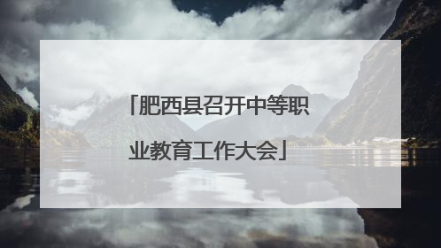 肥西县召开中等职业教育工作大会