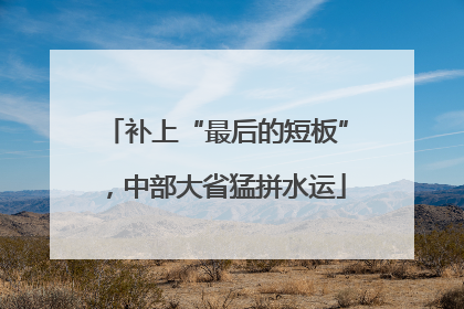 补上“最后的短板”，中部大省猛拼水运