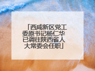 西咸新区党工委原书记杨仁华已调往陕西省人大常委会任职