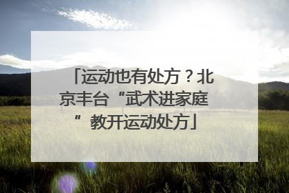 运动也有处方？北京丰台“武术进家庭”教开运动处方