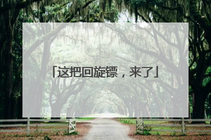 这把回旋镖，来了