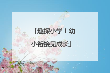 趣探小学！幼小衔接见成长