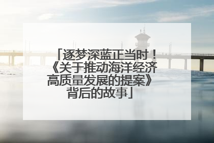 逐梦深蓝正当时！《关于推动海洋经济高质量发展的提案》背后的故事
