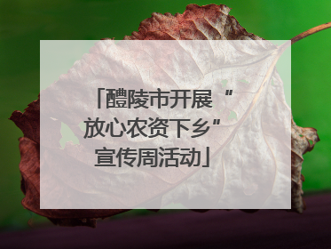 醴陵市开展“放心农资下乡”宣传周活动