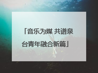 音乐为媒 共谱泉台青年融合新篇