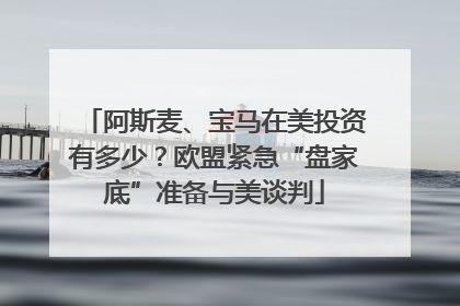 阿斯麦、宝马在美投资有多少？欧盟紧急“盘家底”准备与美谈判