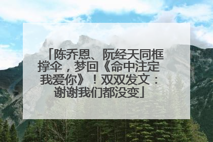 陈乔恩、阮经天同框撑伞，梦回《命中注定我爱你》！双双发文：谢谢我们都没变