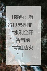 陕西：府谷县黑科技“水利全开” 智慧脑“精准防灾”
