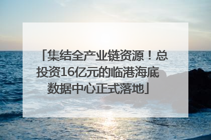 集结全产业链资源！总投资16亿元的临港海底数据中心正式落地