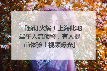 预订火爆！上海此地端午人流预警，有人提前体验！视频曝光
