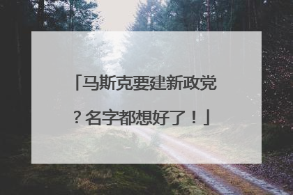 马斯克要建新政党？名字都想好了！