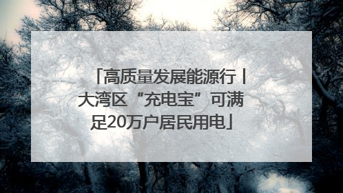 高质量发展能源行丨大湾区“充电宝”可满足20万户居民用电