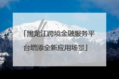黑龙江跨境金融服务平台增添全新应用场景