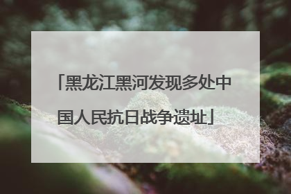 黑龙江黑河发现多处中国人民抗日战争遗址