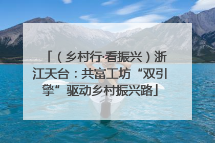（乡村行·看振兴）浙江天台：共富工坊“双引擎”驱动乡村振兴路