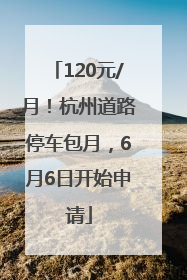 120元/月！杭州道路停车包月，6月6日开始申请