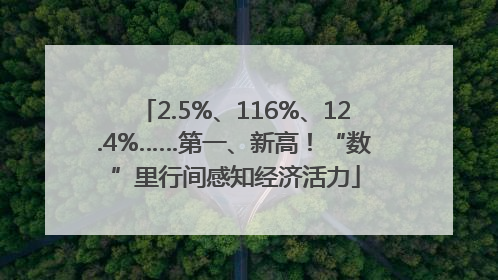 2.5%、116%、12.4%……第一、新高！“数”里行间感知经济活力