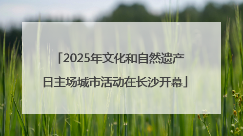 2025年文化和自然遗产日主场城市活动在长沙开幕