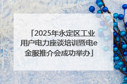 2025年永定区工业用户电力座谈培训暨电e金服推介会成功举办