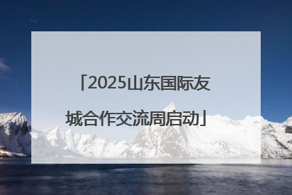 2025山东国际友城合作交流周启动