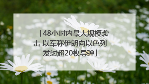 48小时内最大规模袭击 以军称伊朗向以色列发射超20枚导弹
