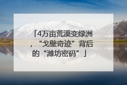 4万亩荒漠变绿洲，“戈壁奇迹”背后的“潍坊密码”