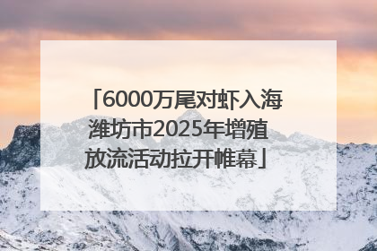 6000万尾对虾入海 潍坊市2025年增殖放流活动拉开帷幕