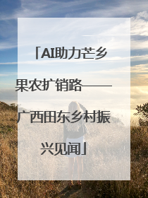 AI助力芒乡果农扩销路——广西田东乡村振兴见闻